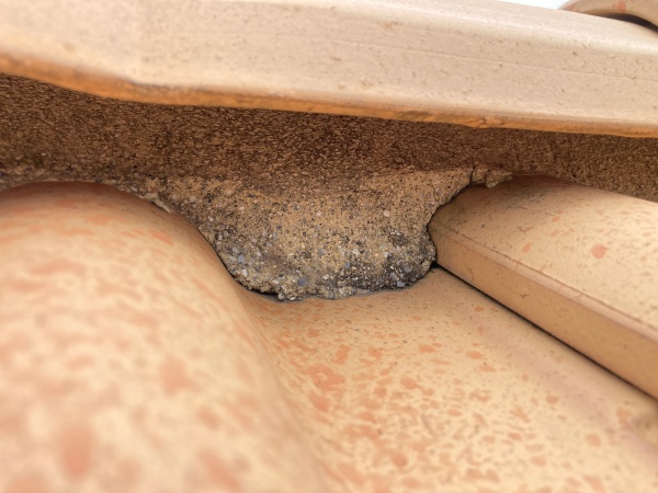 漆喰の劣化確認