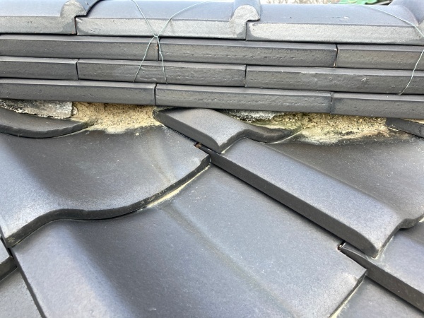 棟下漆喰の様子