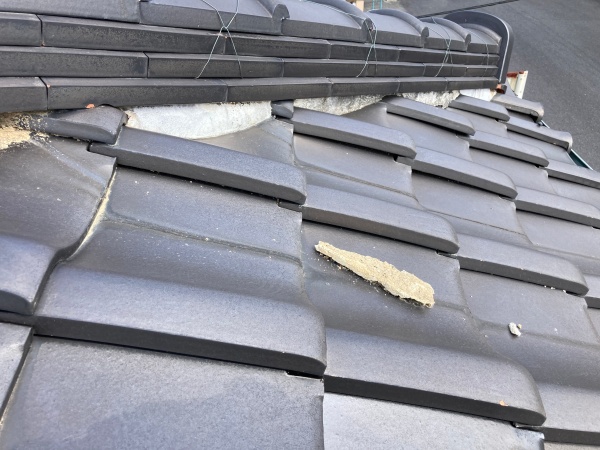 漆喰の剥離の様子　別角度