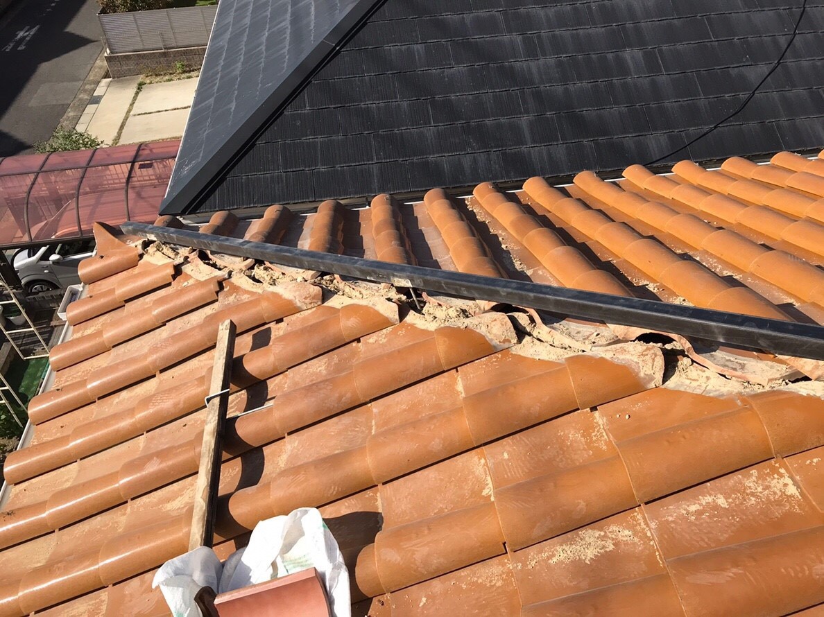 棟瓦の取り直し工事