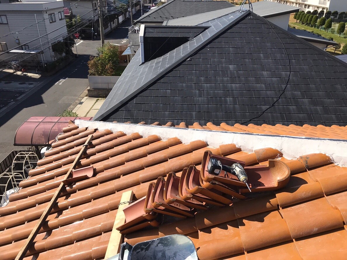 棟瓦の取り直し工事