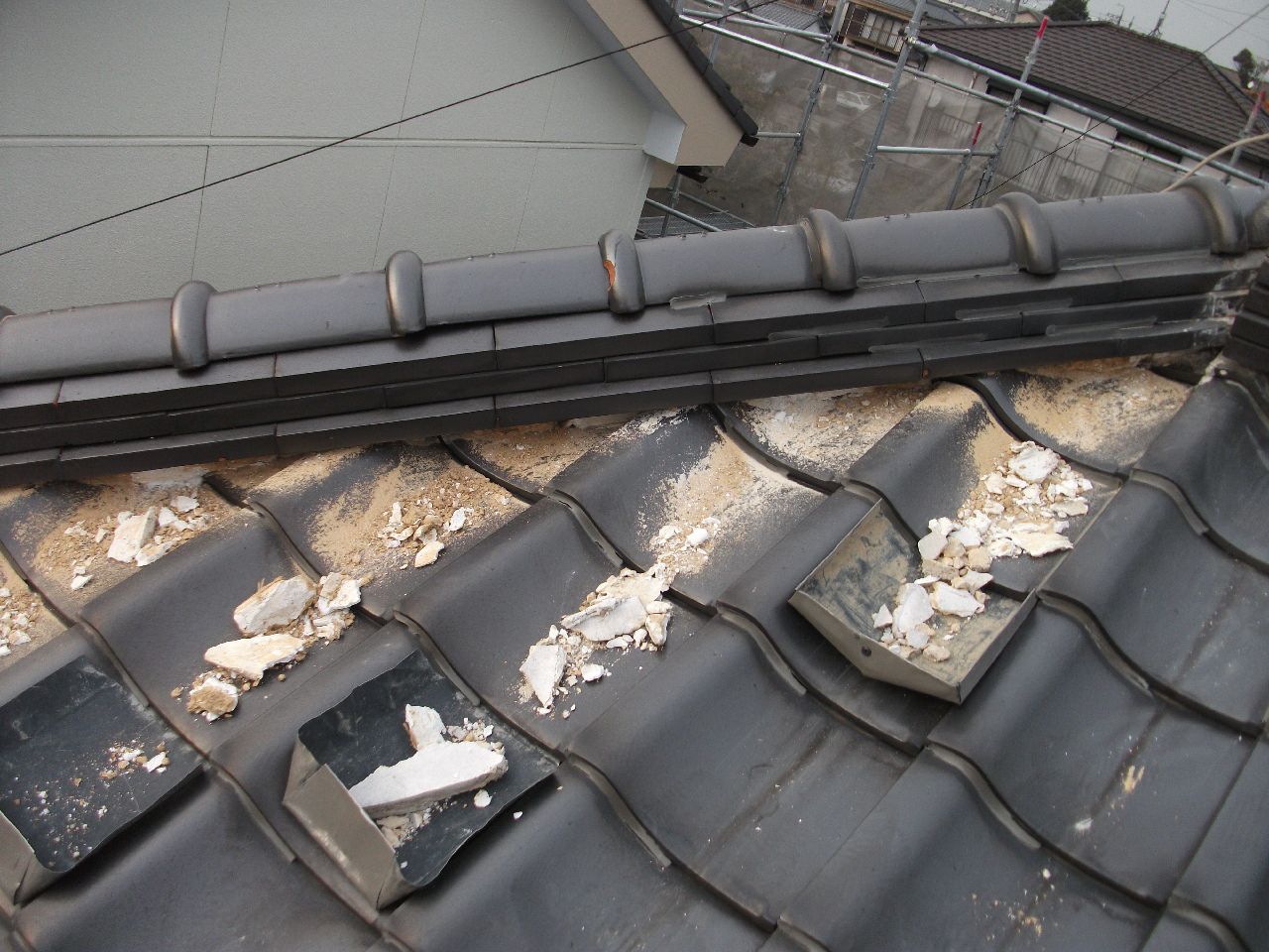 既設漆喰撤去写真4