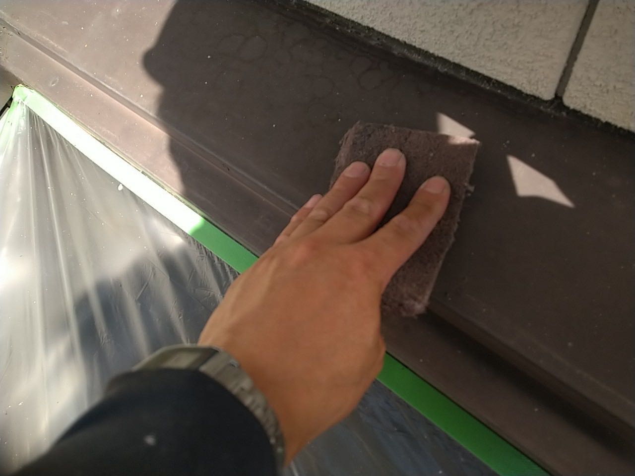 雨押え塗装・ケレン