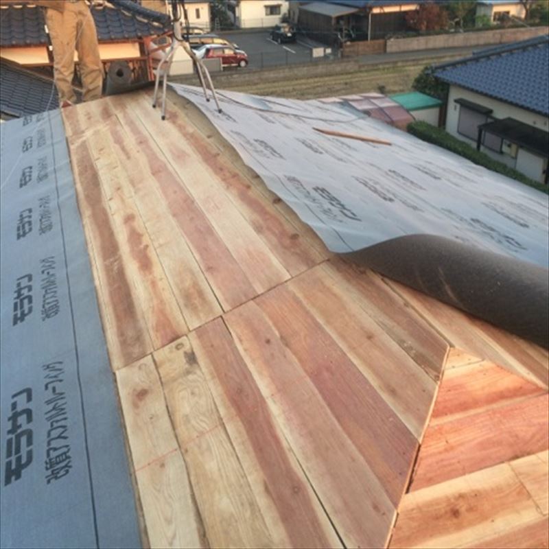 新規野地板及び下地防水ゴムアスル－フィング