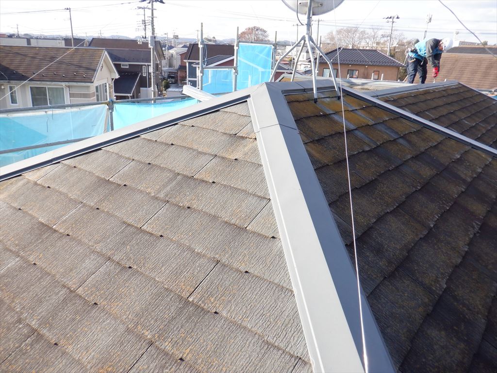 A様邸カバー工法施工前のコロニアル屋根