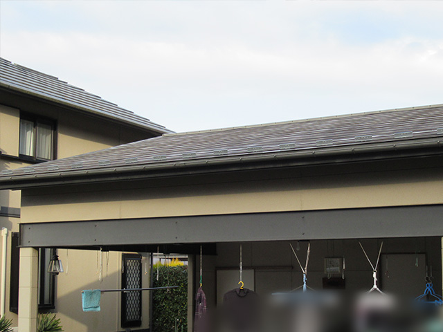 車庫の雪止金具取り付け完了