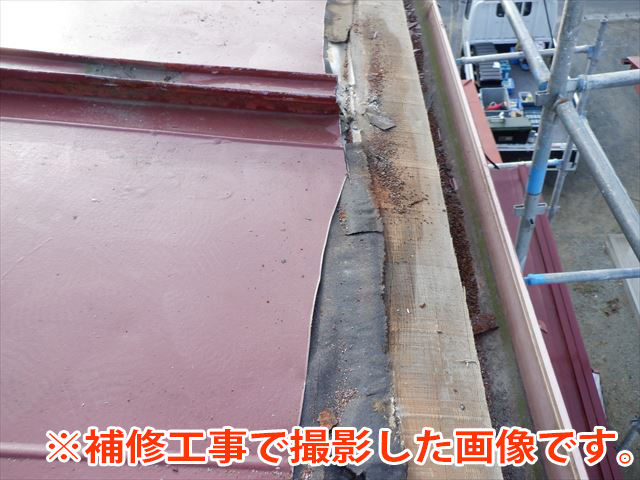 唐草下地の貫板の腐食