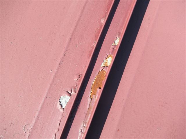 瓦棒塗膜剥がれサビ