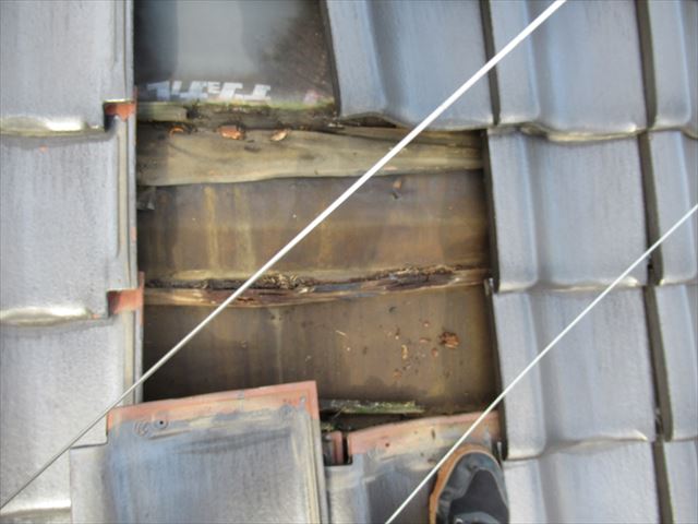 防水シート破損瓦桟腐れ