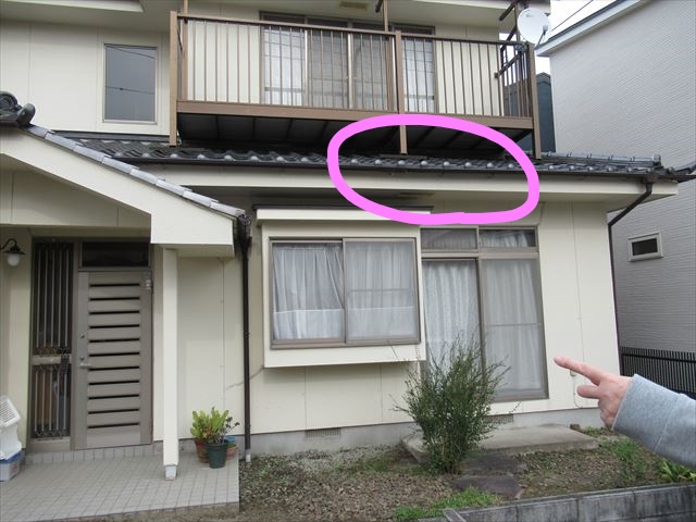 軒樋の錆マーキング