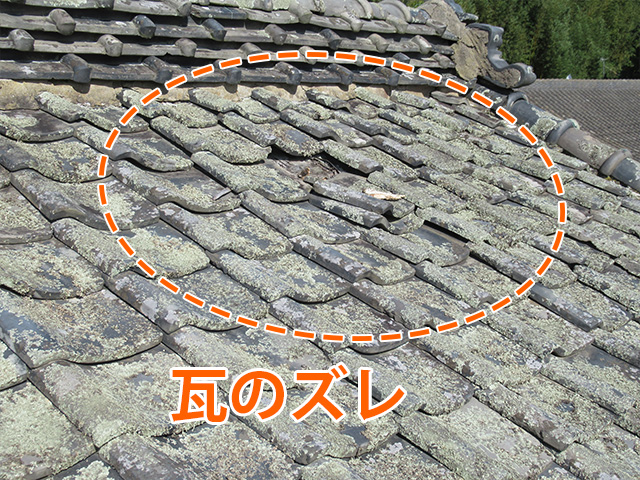 桟瓦のズレ