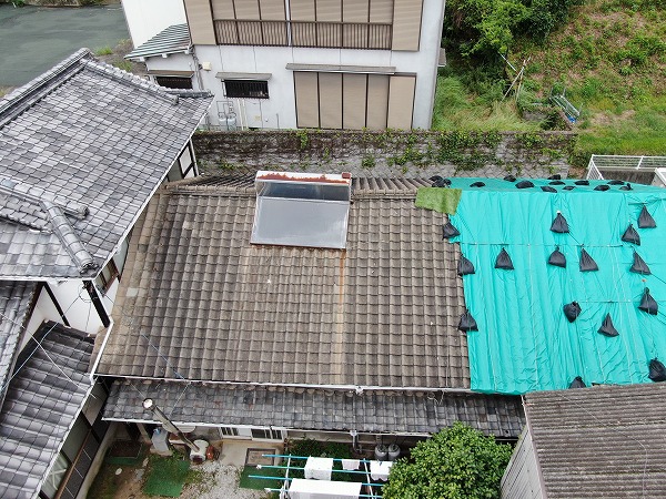 ｶﾞﾙﾊﾞﾘｳﾑ鋼板横葺き板金屋根工事前