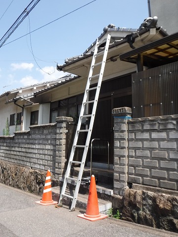 工事始めハシゴ掛け