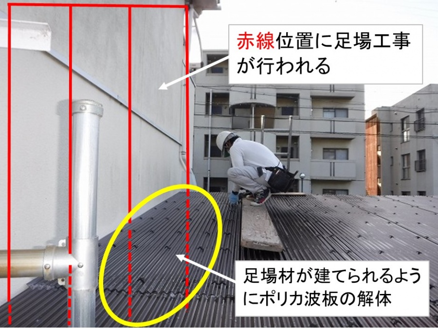 呉市カバー工事足場工事