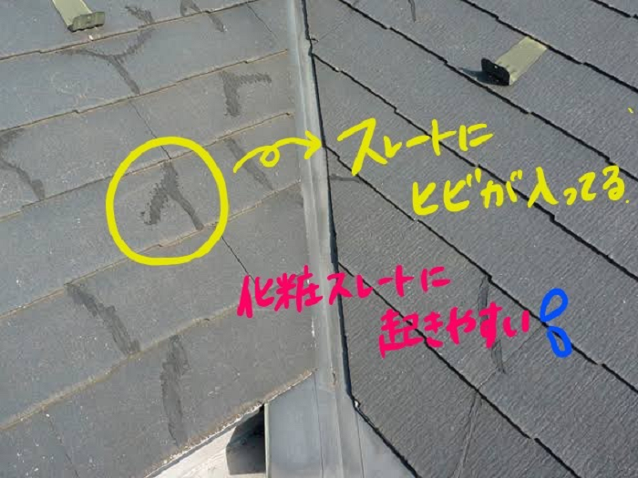 スレートのひび割れ