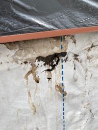 水が浸透した防水シート