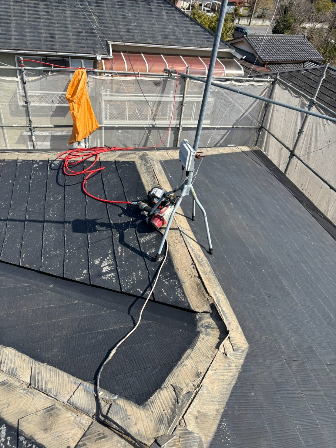 棟板金、貫板撤去