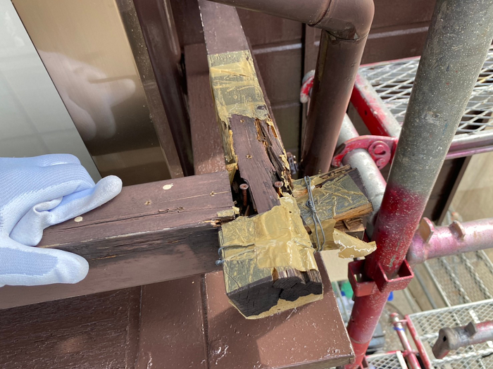 アラミド繊維で腐食部分を強化