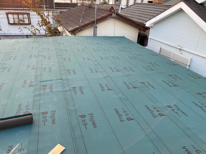 ルーフィング施工