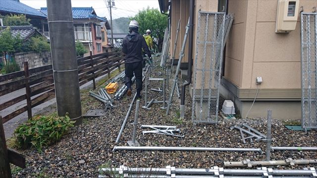 長野県下條村外壁塗装サンワ足場2