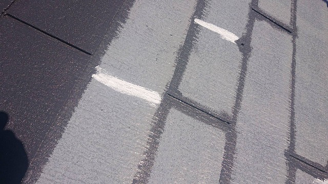 中川村ミサワホーム屋根塗装中塗り1