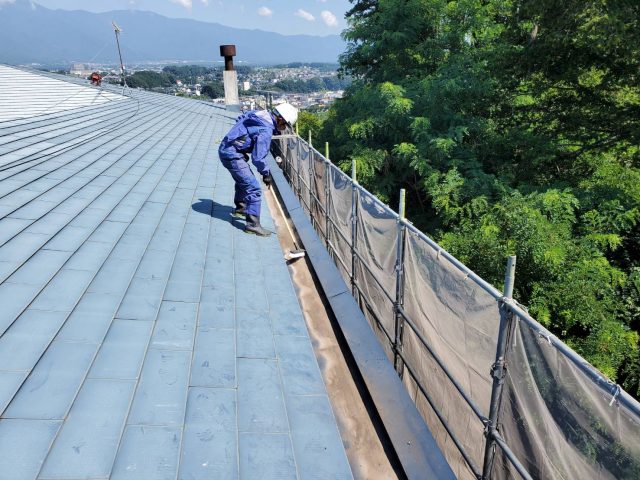 伊那市_屋根塗装工事_屋根洗浄3