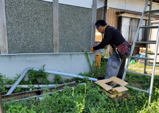 飯田市集会所_雨樋_撤去2