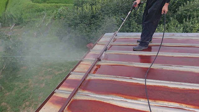 飯田市大瀬木柿ハウス洗浄2