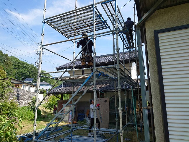 中川村M様邸足場組立