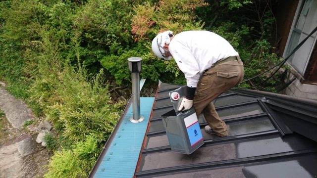 阿南町トタン屋根_下塗り３