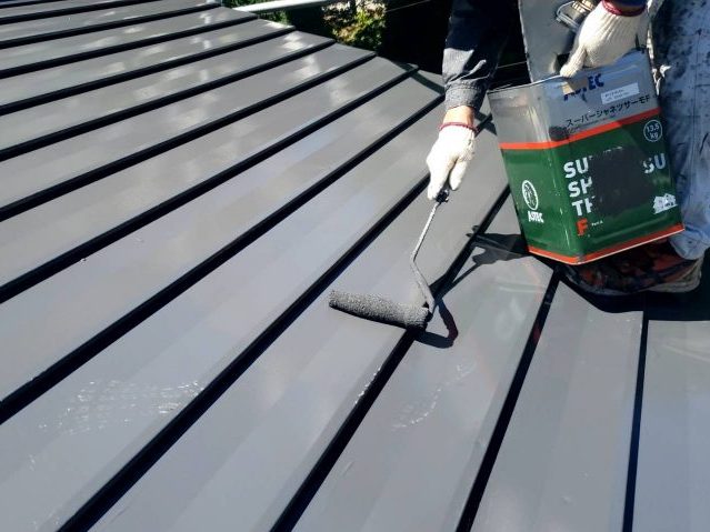 飯田市Y邸_屋根上塗り1