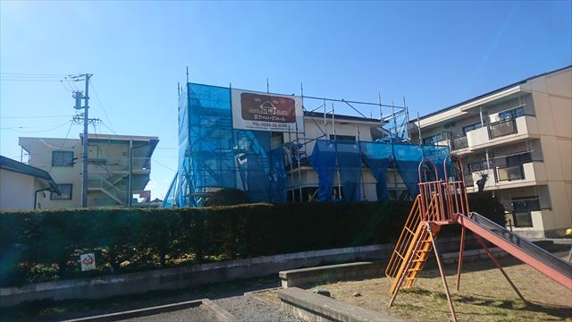 長野県塩尻外壁屋根カバー足場4