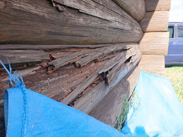 長野県飯島町ログハウス丸太外壁修繕4