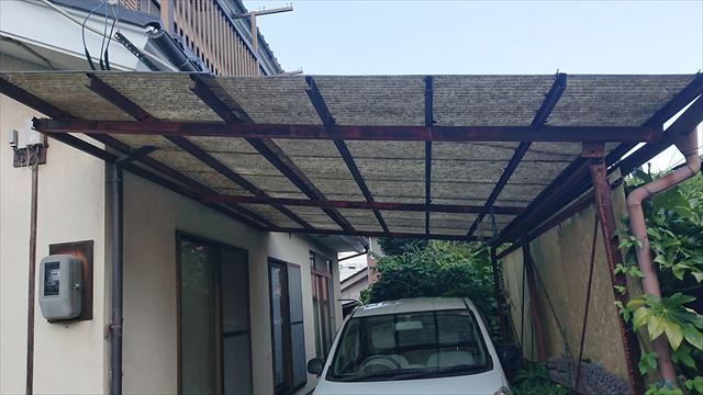 長野県駒ヶ根市雨樋交換・外壁塗装現状2