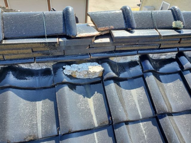 宮田村棟瓦積み直し工事_施工前2