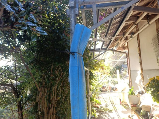 下條村S邸足場の組立