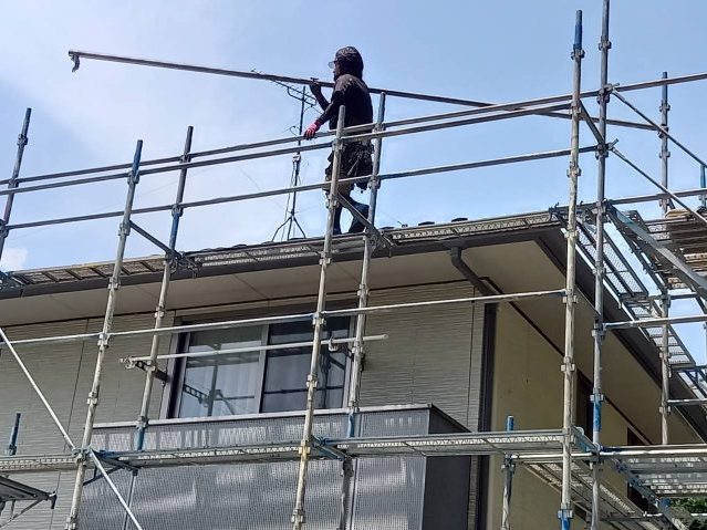 伊那市T邸足場組立