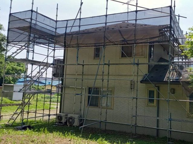 伊那市T邸足場組立