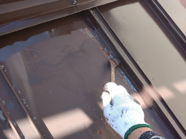 木曽町開田トタン屋根下塗り3