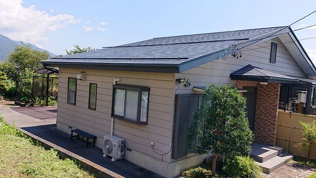 飯田市北方屋根外壁塗装　足場1