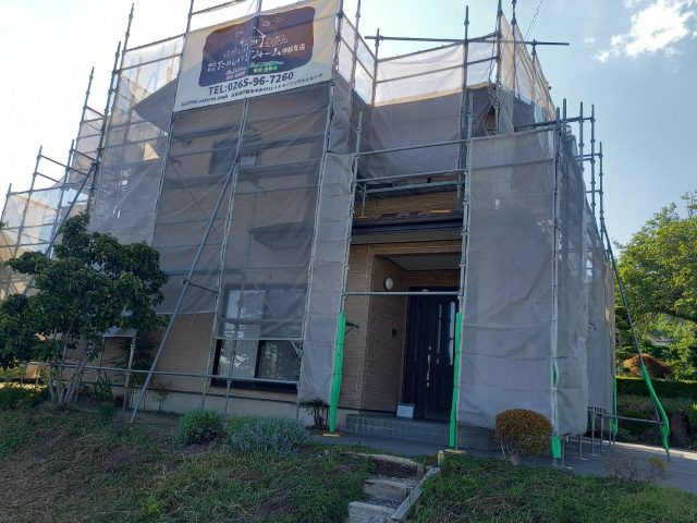 伊那市S邸足場の設置