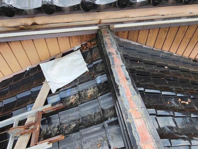 伊那市G邸_瓦積直し工事-棟撤去1