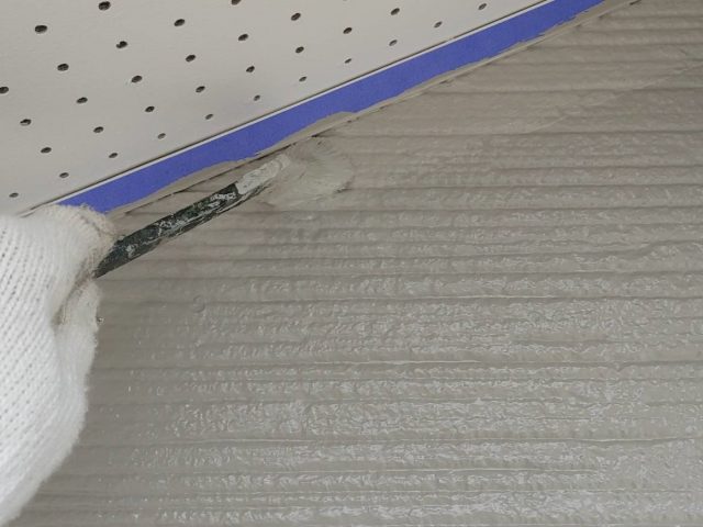 飯田市駄科外壁塗装ツートン上塗り