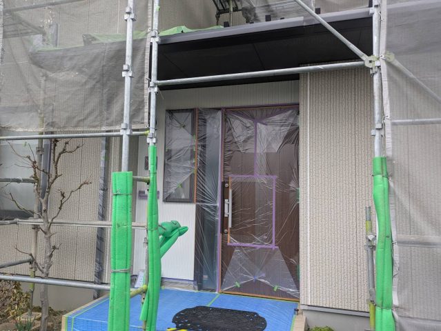 伊那市境K邸養生作業