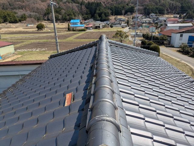 木曽郡木祖村O邸棟瓦破損