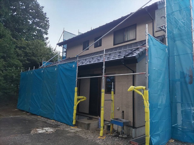 伊那市富県ALC外壁塗装足場4