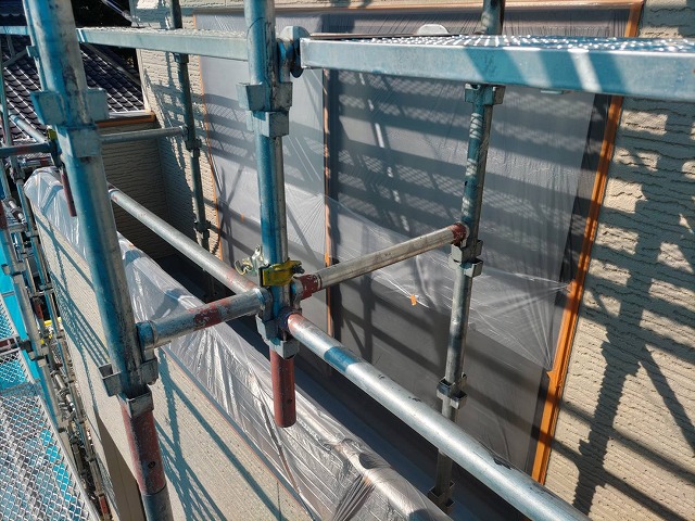 伊那市富県ALC外壁塗装養生1