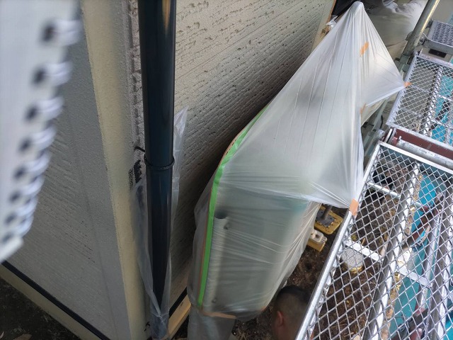 伊那市富県ALC外壁塗装養生2