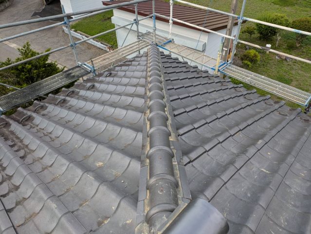 木祖村O邸棟瓦の積み直し完成