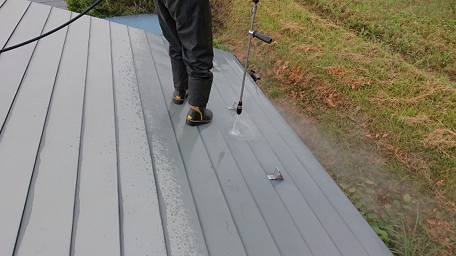 飯島町　倉庫遮熱　洗浄6